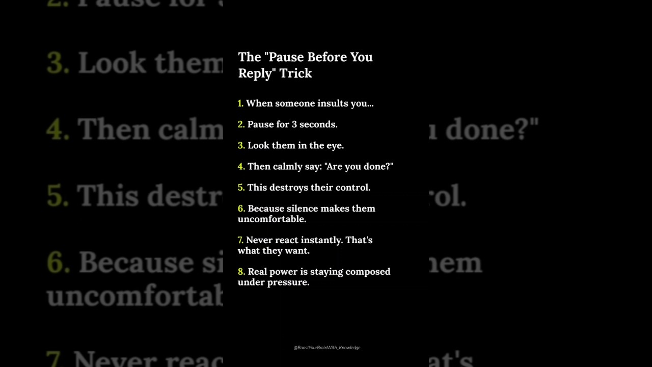 The &ldquo;Pause Before You Reply&rdquo; Trick That Destroys Manipulators