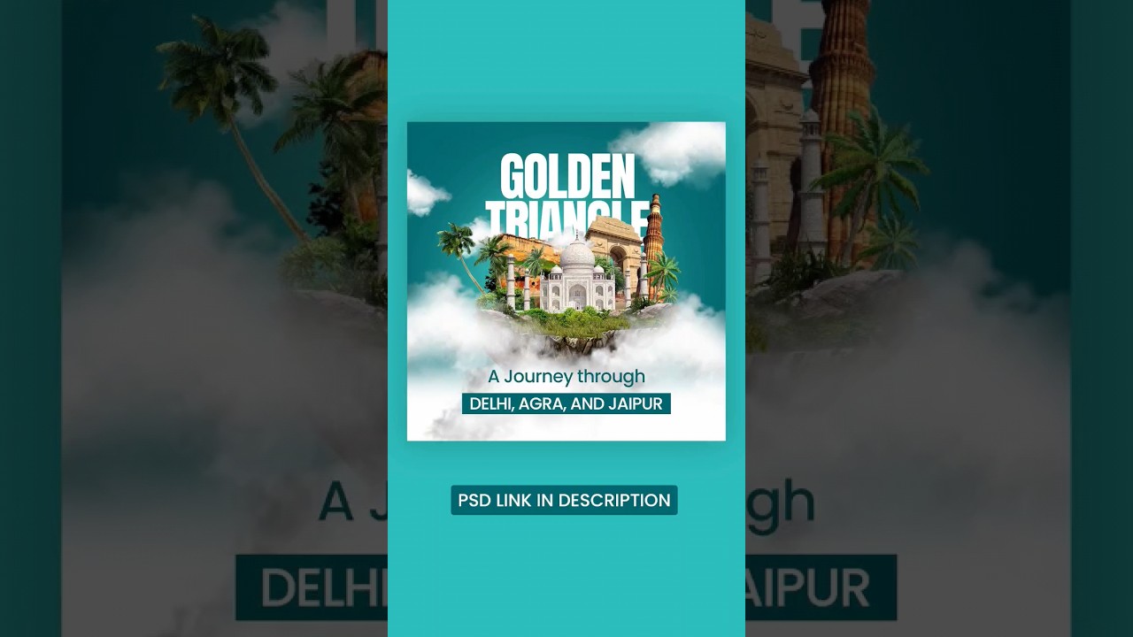 Travel social media post design in Photoshop | photo manipulation | Free PSD | #DeepakCreatives