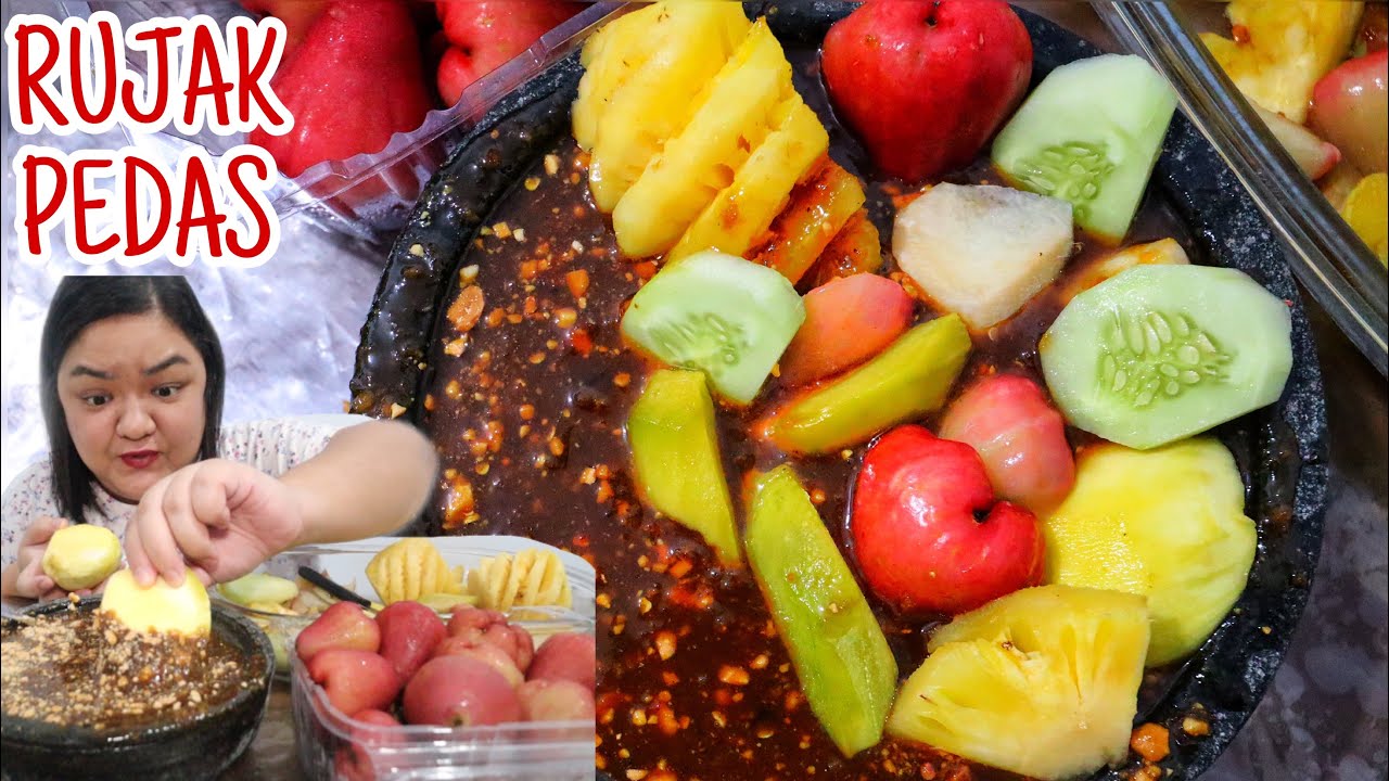 MUKBANG RUJAK PEDAS BUAH SEGER BUMBU KACANG 😋