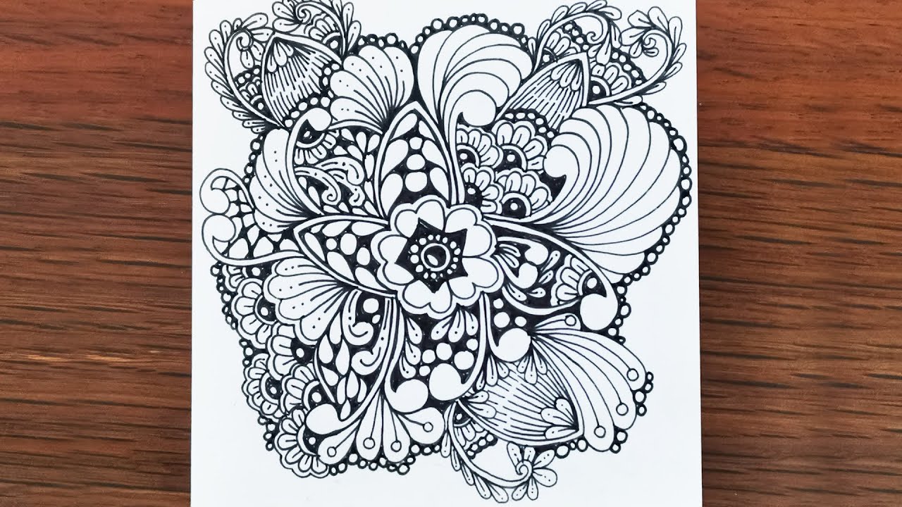 How to Create an Intricate Floral Drawing - Step-by-Step Guide | ✍️ Soothing Doodle Art