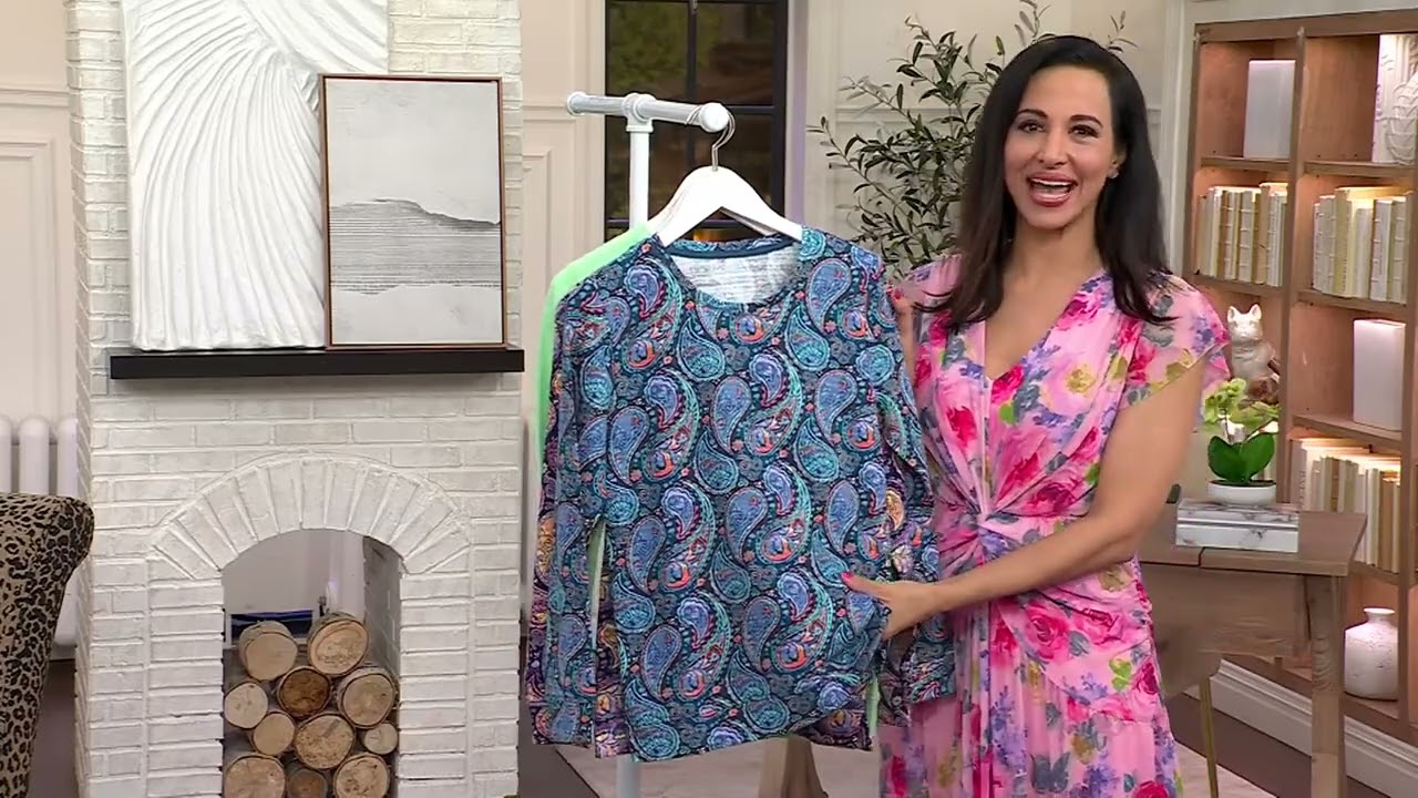 Denim &amp; Co. Active Textured Cotton Crew Neck Pullover on QVC
