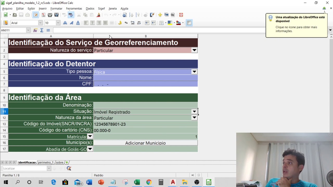 Como preencher a planilha ODS