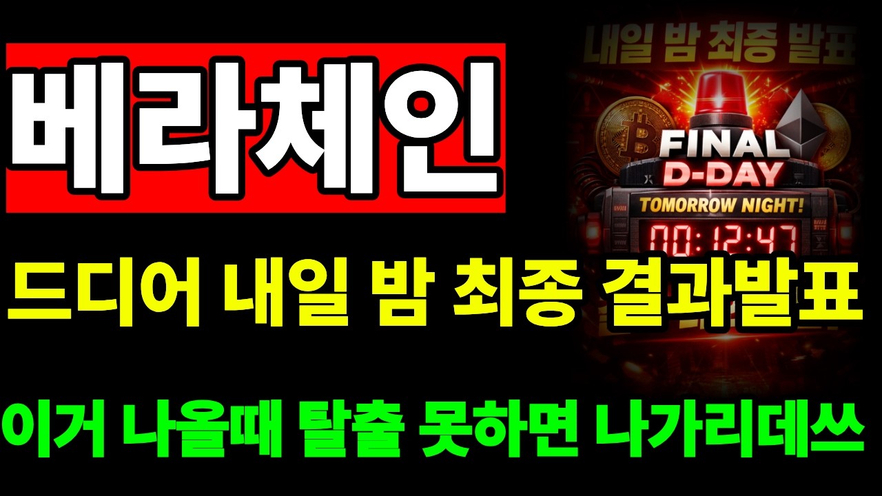 [베라체인 코인전망] 🚨새벽부터 긴급발표 드디어 내일밤 마지막 기회 여기서 탈출 못하면 나가리데쓰