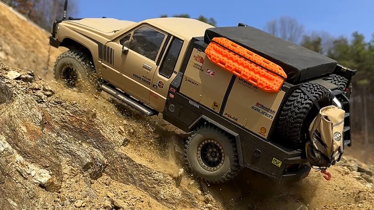 1/10 TOYOTA LAND CRUISER 70|1987 Hilux Xtra cab Camper BOOM RACING BRX01 Off-road Driving 4X4 RC Car