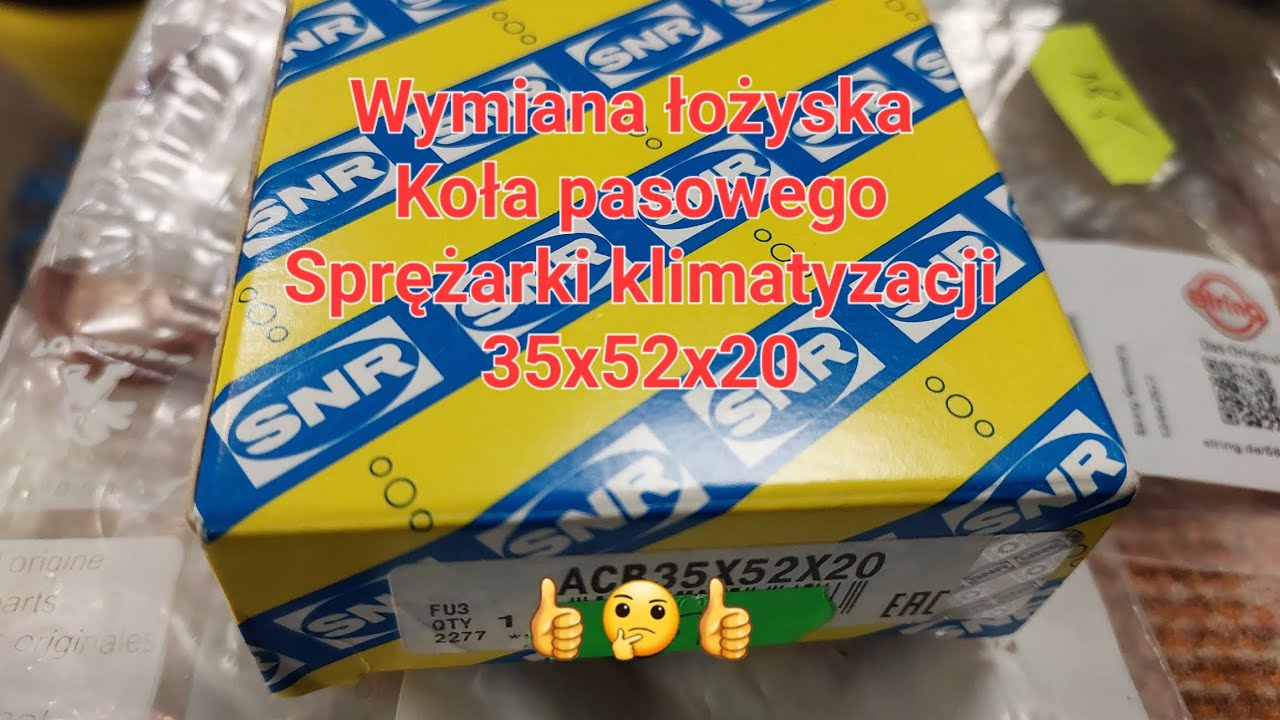 Wymiana łożyska Koła pasowego Sprężarki klimatyzacji 35x52x20