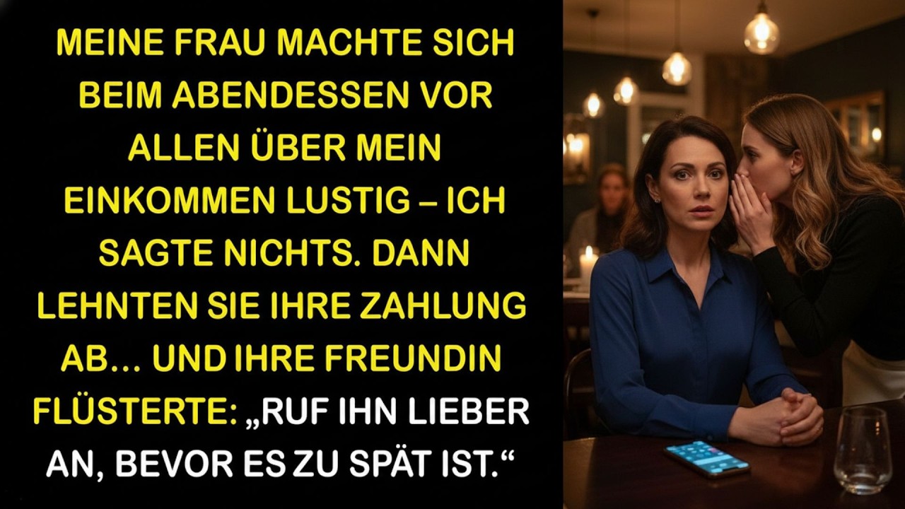 🔥Meine Frau verspottete mein Gehalt beim Dinner – bis ihre Karte abgelehnt wurde🔥