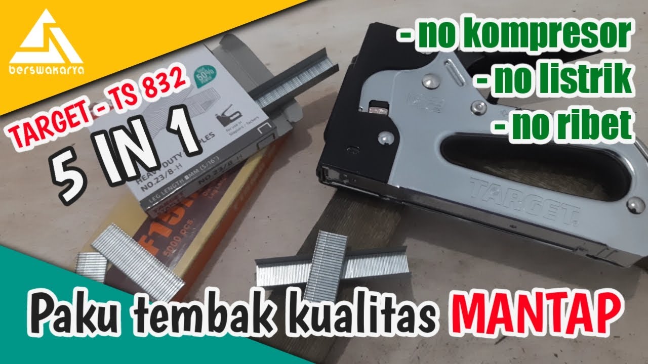Paku tembak manual/stapler praktis | merk Target TS 832 5 in 1