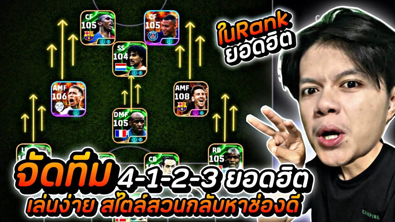 efootball: สอนจัดทีม 4-1-2-3 ยอดฮิต เล่นง่าย สไตล์สวนกลับหาช่องดี (ในRankสูงใช้เยอะ)