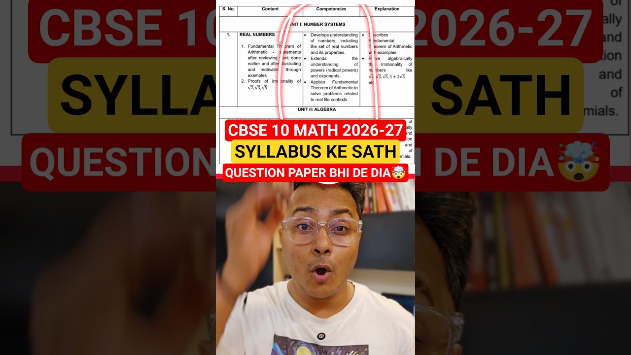 CBSE Class 10 Maths 2026-27 Paper Pattern REVEALED 😱 (Based on Latest Syllabus)