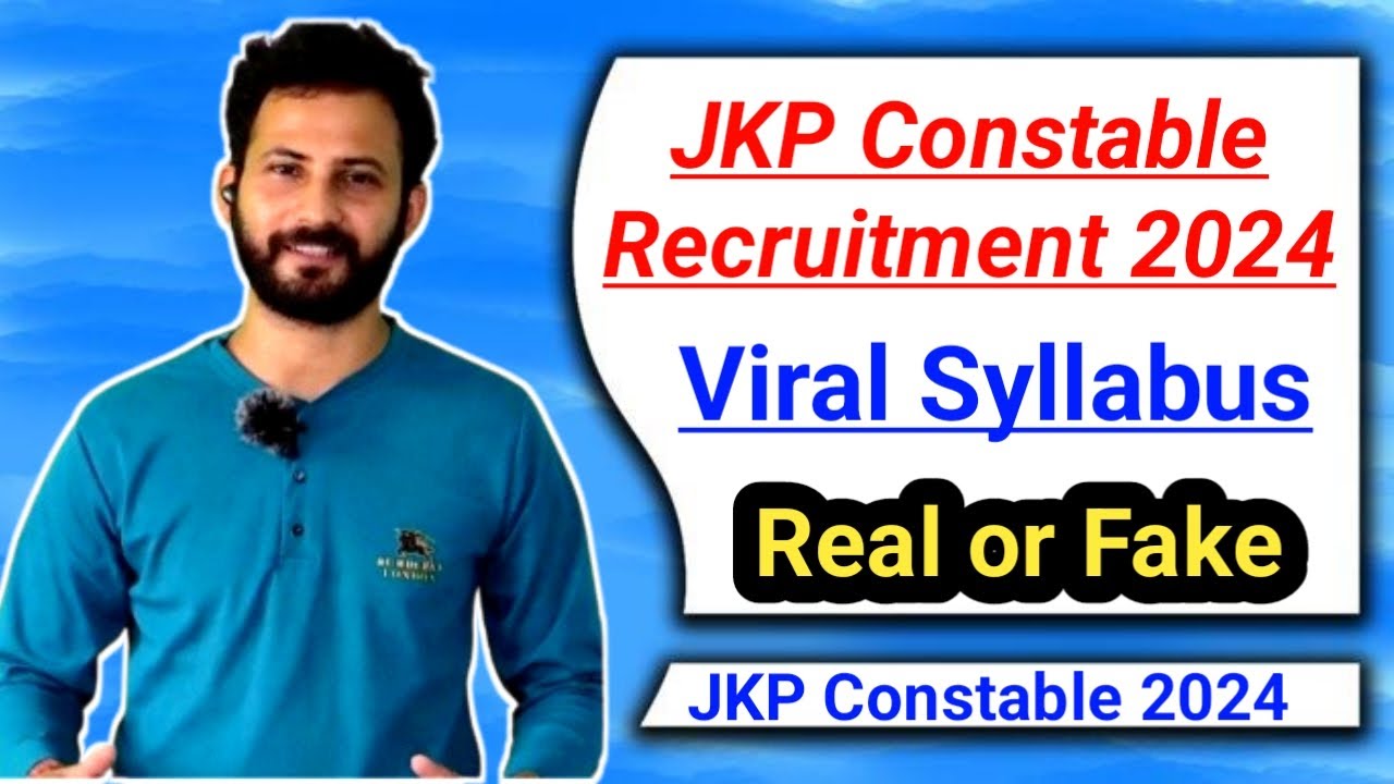 JKP Constable Syllabus : Real or Fake ????? Viral Syllabus of JKP Constable 2024 #jkssb #jkp
