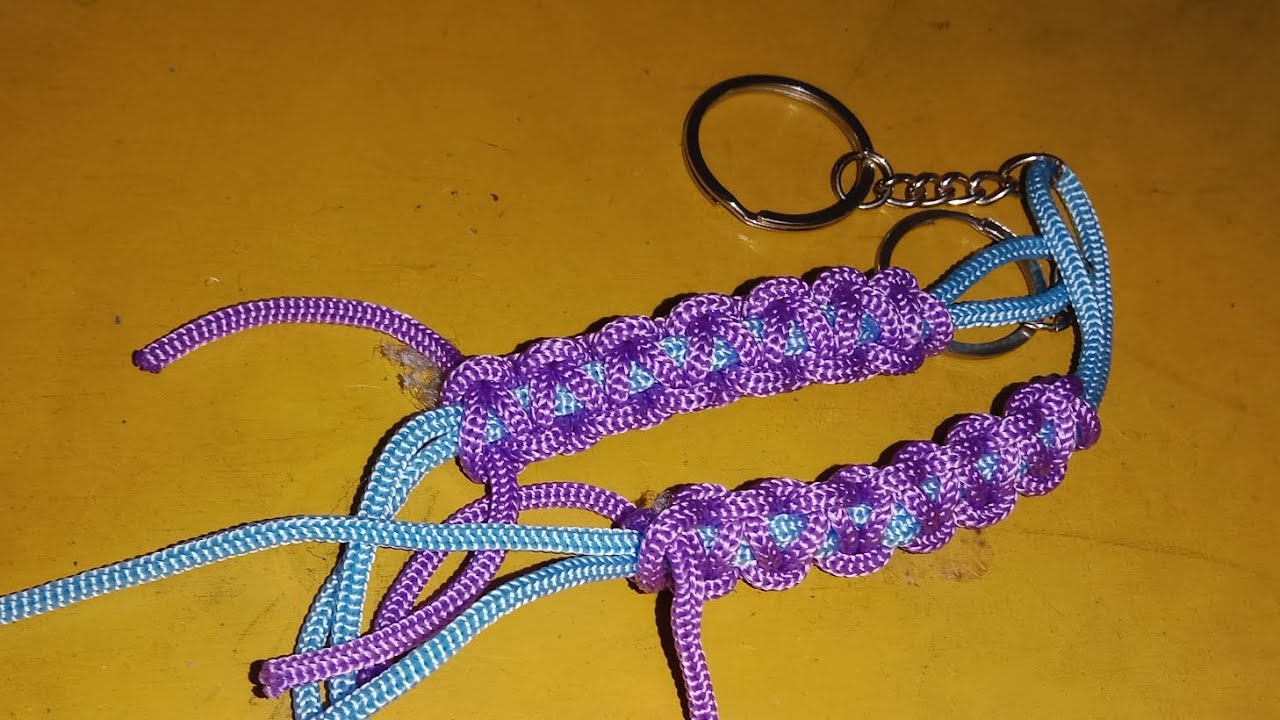 membuat hasta karya gantungan kunci dari tali kur  || tutorial