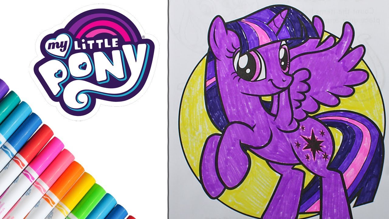 Coloring MLP My Little Pony Twilight Sparkle Speed Coloring Book Page Time Lapse with Markers