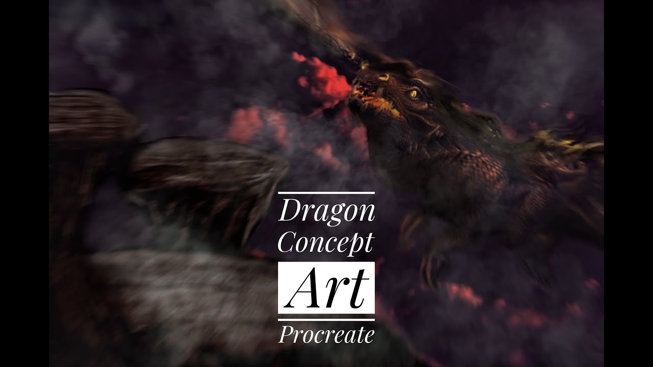 Dragon Concept Art on Procreate. (Photobashing).