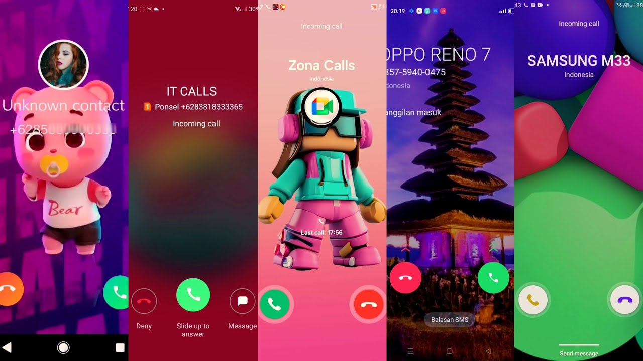 SONY BEAR VS OPPO A55 VS SAMSUNG ROBLOX VS OPPO R7 VS SAMSUNG M33 incoming calls