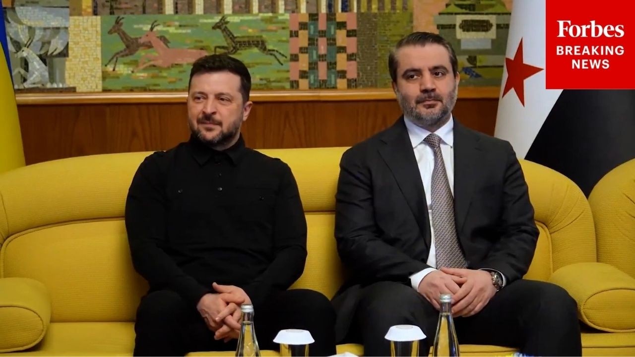 Ukrainian President Volodymyr Zelensky Arrives In Syria For Meeting With Syrian President al-Sharaa