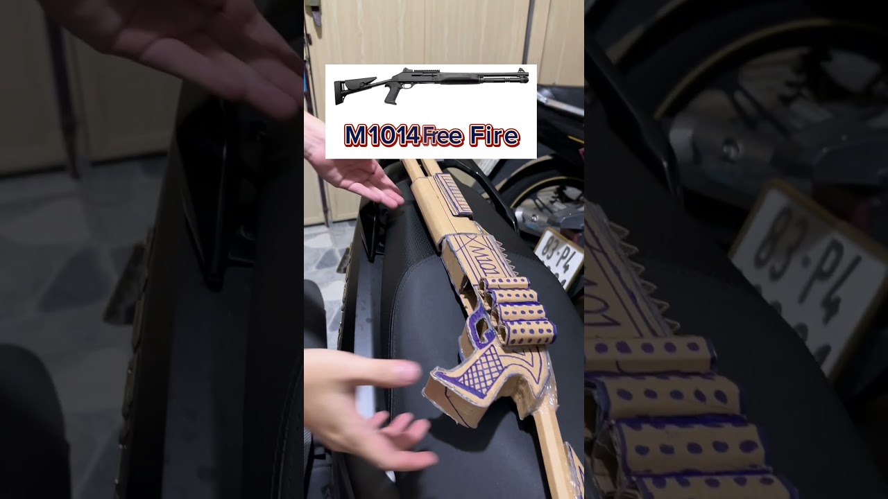 M1014 Free Fire in real life is made from extremely powerful cardboard #papercraft #freefire #diy