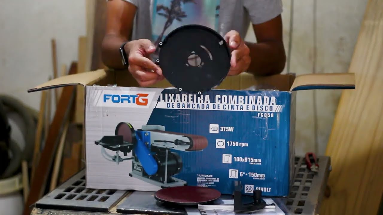 Unboxing e Montagem Lixadeira de Bancada/Combinada FortGPro-FG058