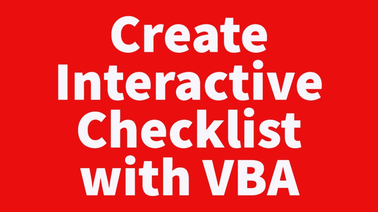 Create Interactive Checklist