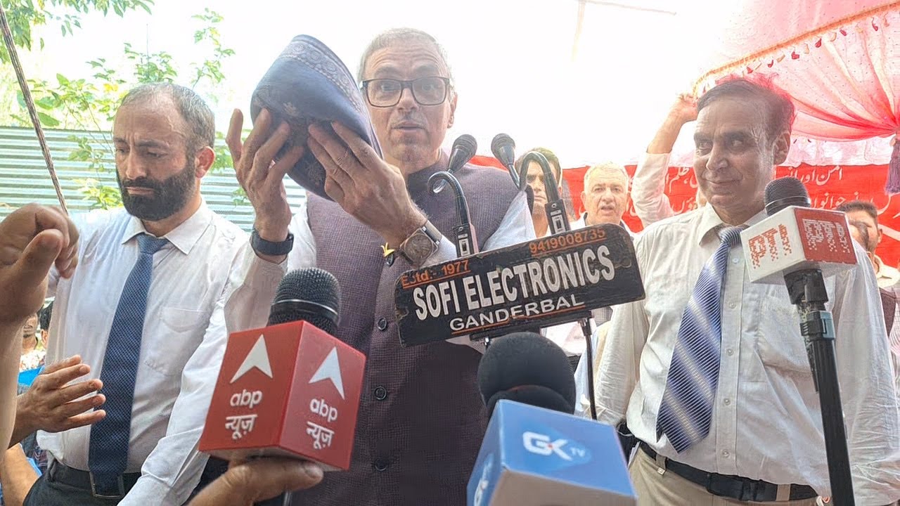 Omar Abdullah removes cap, appeals voters with 'folded hands' to elect him from Ganderbal