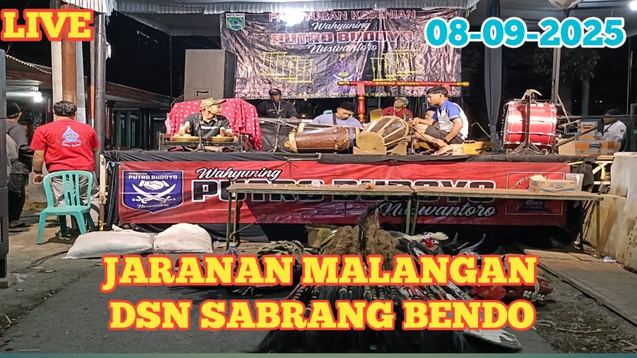 SENI JARANAN WAHYUNING PUTRO BUDOYO NUSWANTORO. LIVE DSN SABRANG BENDO DS GIRIPURNO. MALAM