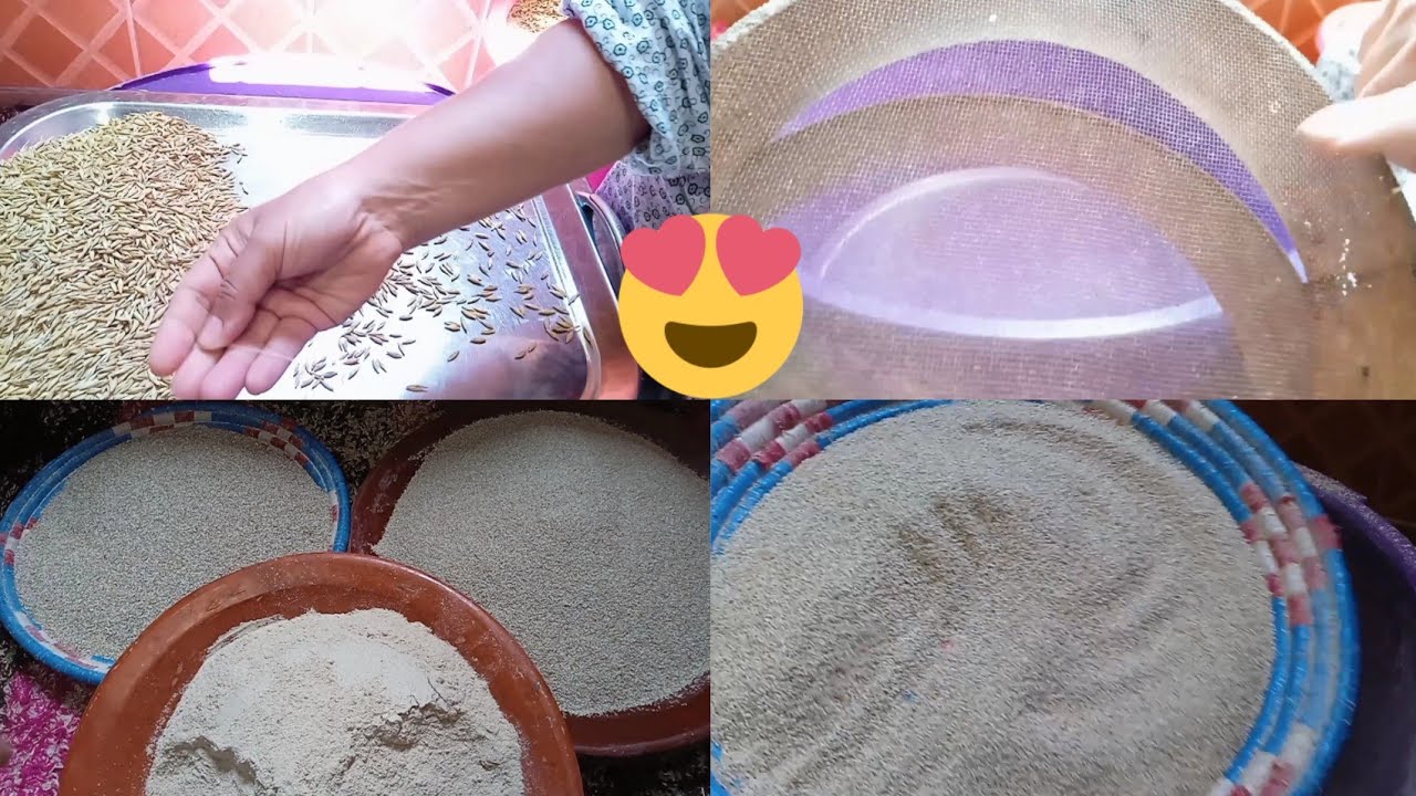 كيفية غربلة الشعير 🇲🇦بعد طحنه وإستخراج كل من البلبولة الغليظة المتوسطة للمبتدئات الجزء الثاني