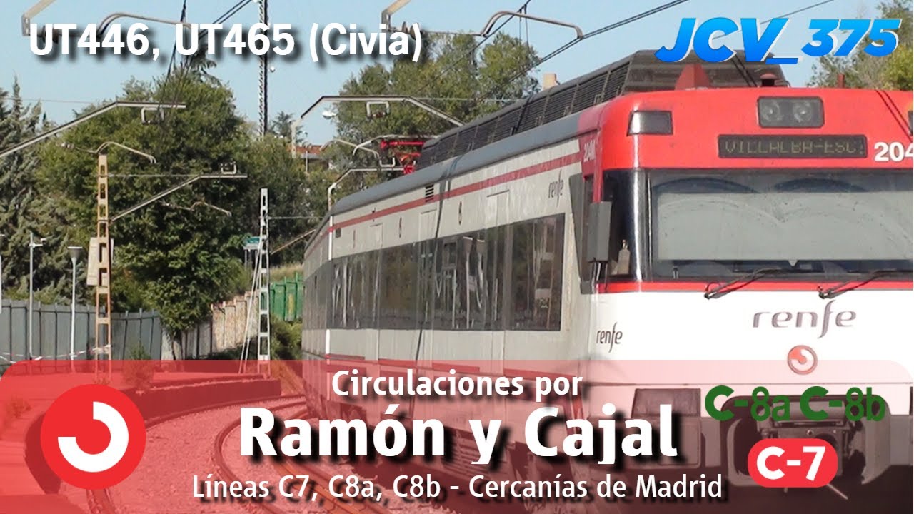 Circulaciones por la estación de Ramón y Cajal | Cercanías Madrid C7 y C8 (UT446 y Civia) | JCV_375