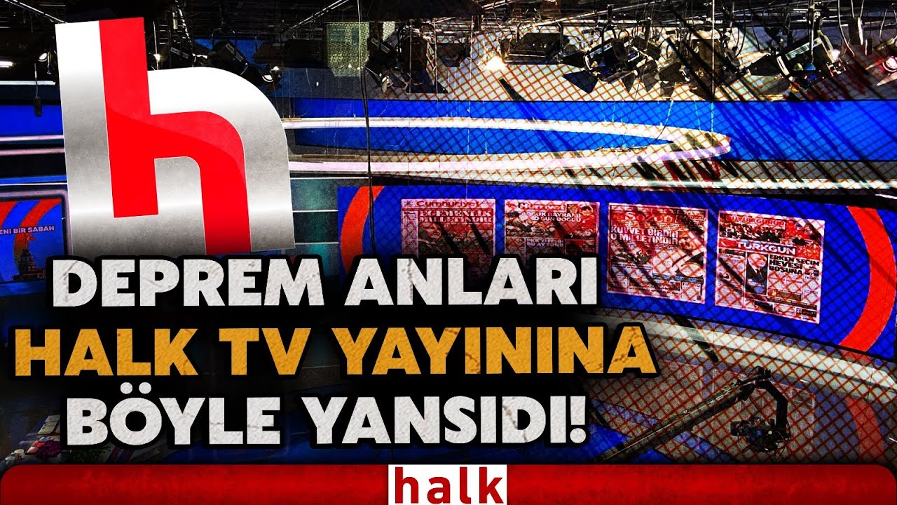 6.2 şiddetindeki deprem çok korkuttu! Deprem anları Halk TV canlı yayınına böyle yansıdı!