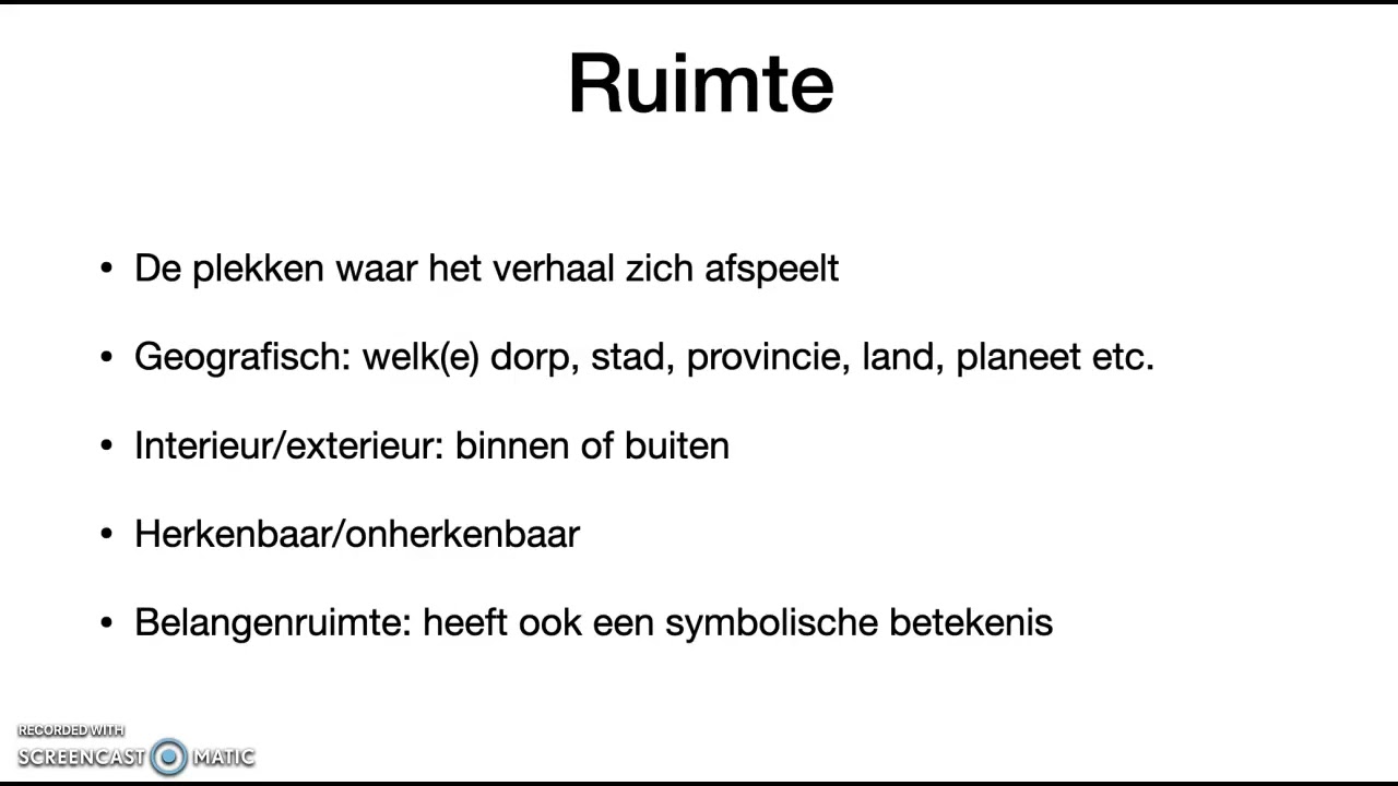 Literatuur 5: ruimte en sfeer