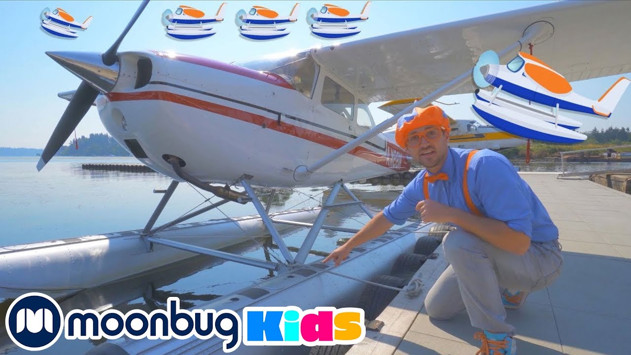 Blippi Rides A Seaplane | Learn with Blippi | Blippi | Moonbug Kids - Kids Videos