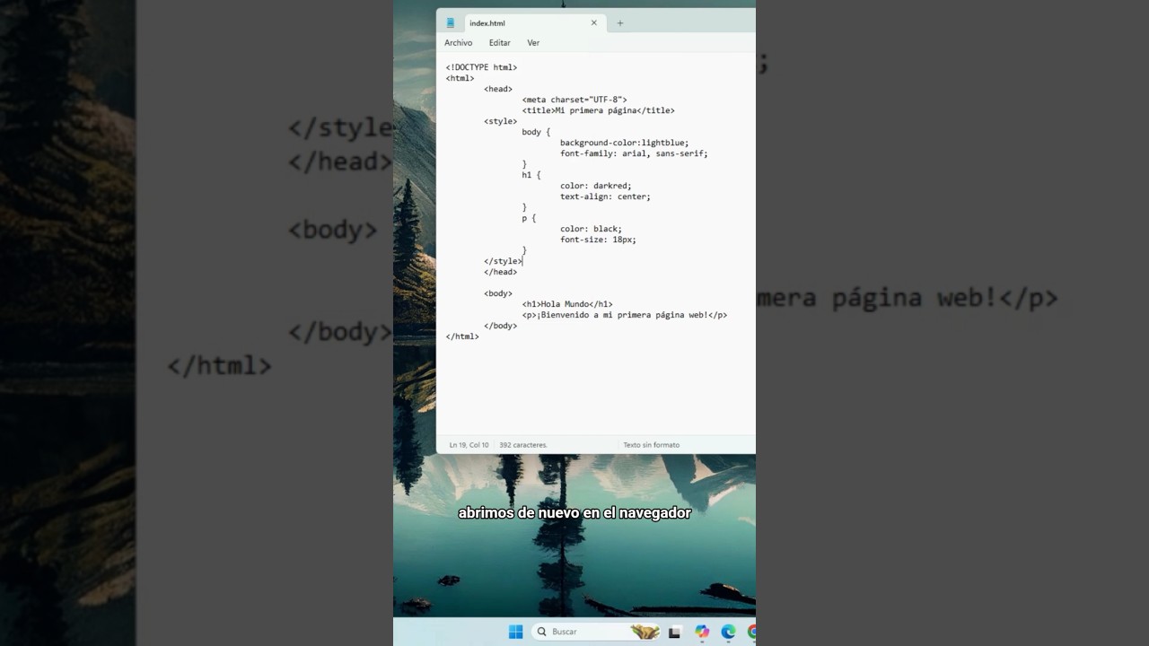 Agregar estilo a mi página con css usando bloc de notas. 