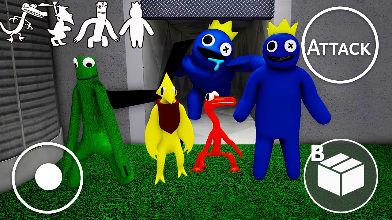 Playing as REAL BLUE ORANGE GREEN YELLOW in Rainbow Friends | ROBLOX | ALL Chapters #rainbowfriends