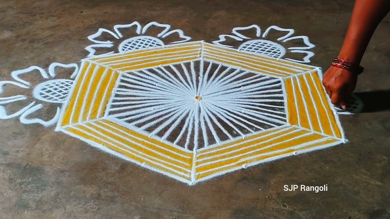 Thai madham special Rangoli 🌻 different design flowers kolam 🌻 simple muggulu