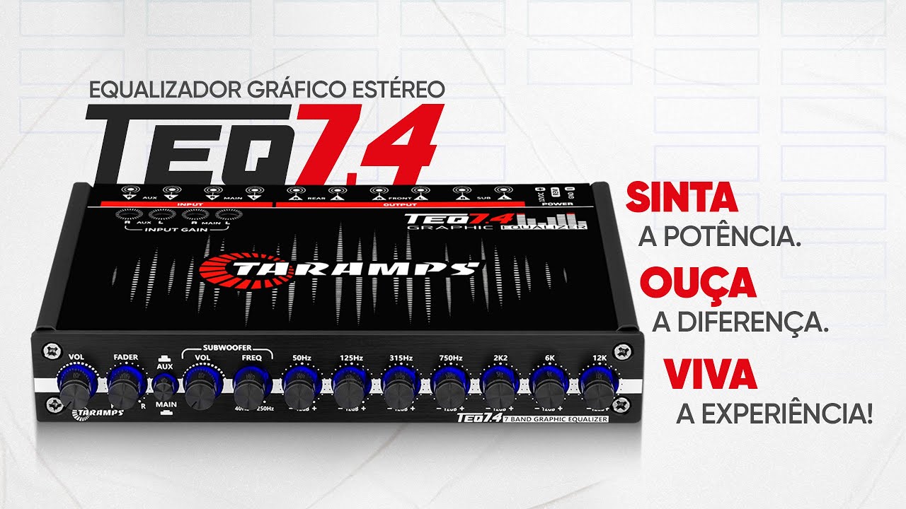 Equalizador Gráfico Estéreo de 7 Bandas Taramps - Modelo TEQ 7.4