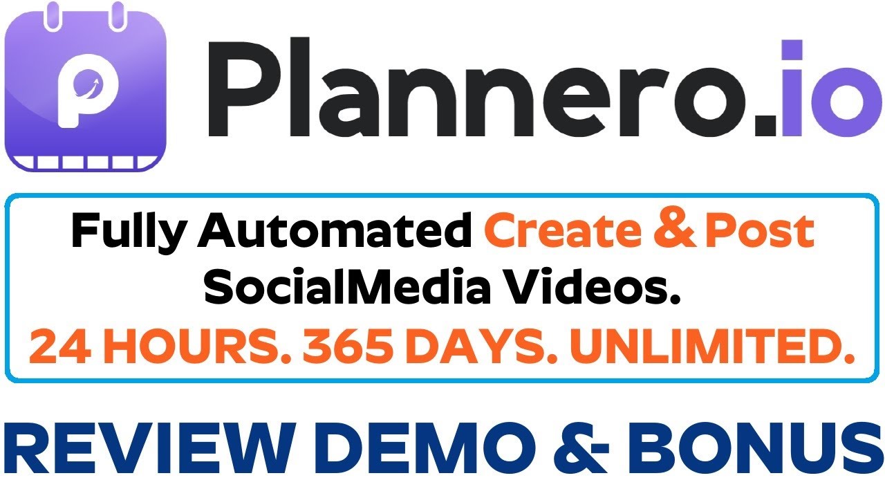 Plannero Review Demo Bonus - App Create & Post Social Media Video 247 For You & Clients