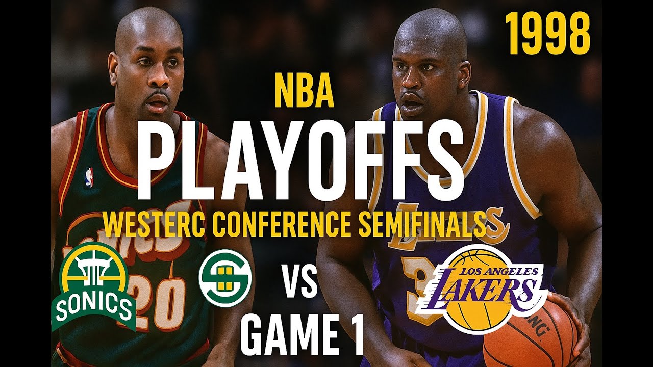 NBA WCSF 1998 Lakers vs. Supersonics Game 1 Kobe Bryant Full game