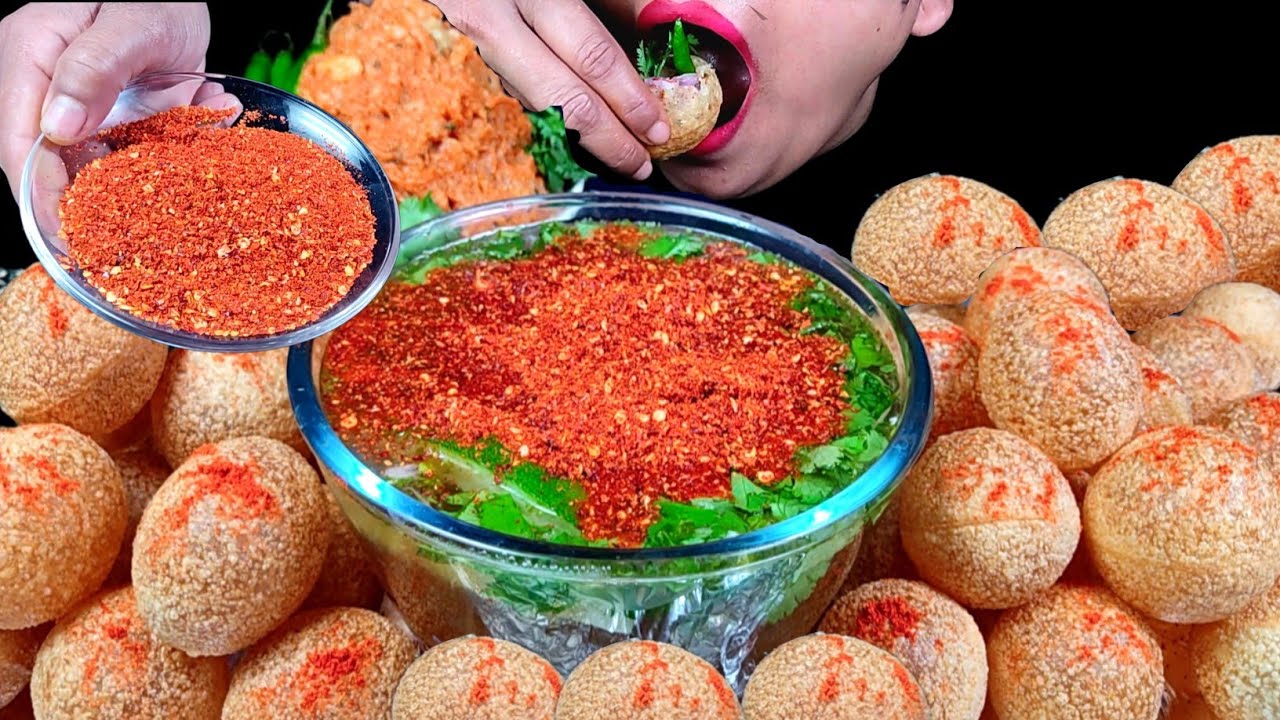 ASMR EATING SPICY PANI PURI CHALLENGE | GOLGAPPA CHALLENGE | FUCHKA CHALLENGE | PANI PURI ASMR