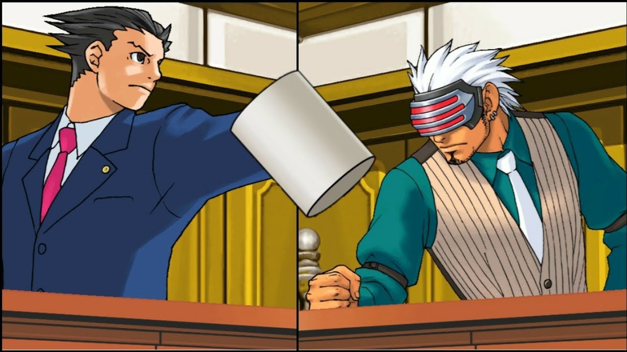 Фениксу надоело получать кружкой в Йобало(Ace attorney)