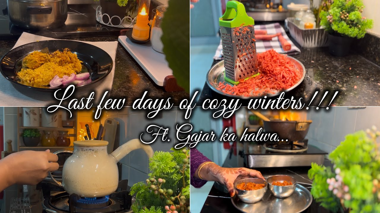 Last few days of cozy winters🌸|ft.gajar ka halwa #vlog #cooking #ytvideos  #homemaker #silentvlog 