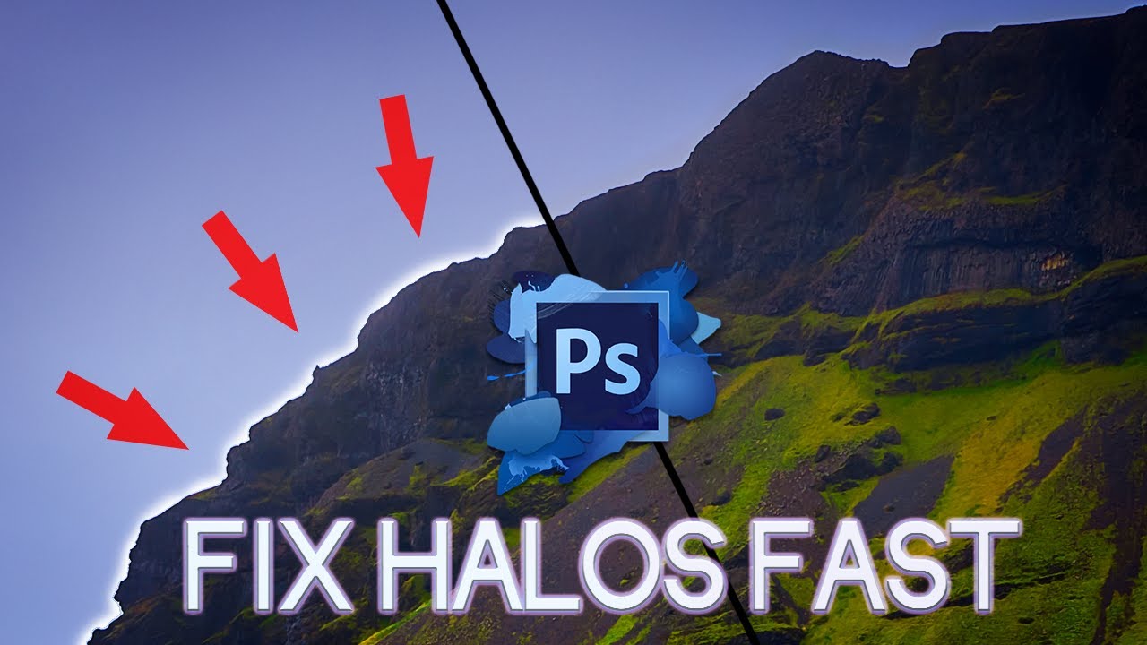 EASY fix to remove HALOS & White Edge Fringing from LANDSCAPE photography images in Photoshop