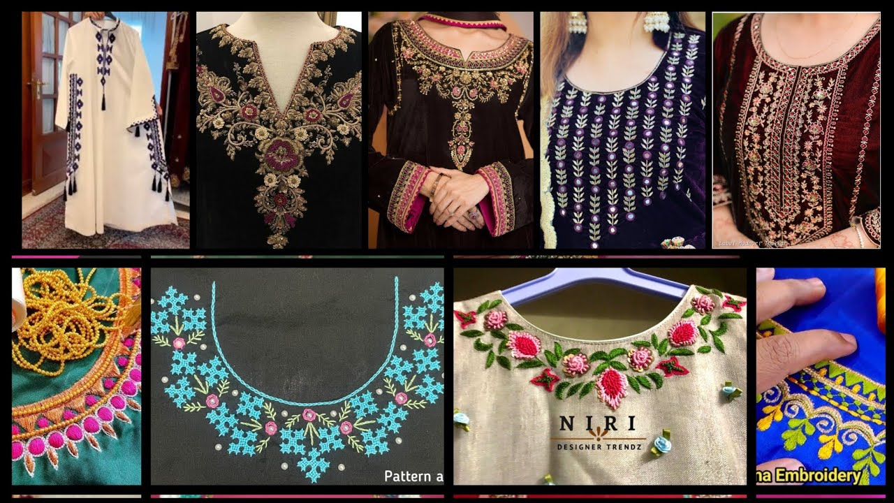 💖Latest Neck Design EmbroideryZida Imagine Stylish Neck Patterns