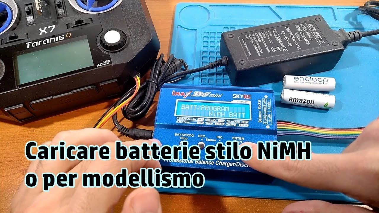 Caricare batterie NiMH con caricabatterie da modellismo e su Taranis Q X7 🔌 🔋