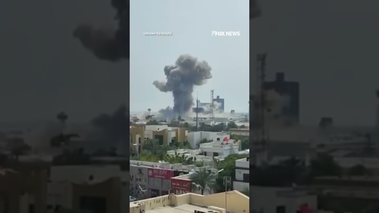 SEE IT: Iranian missiles strike in Bahrain near US base #foxnews #news #shorts #iran