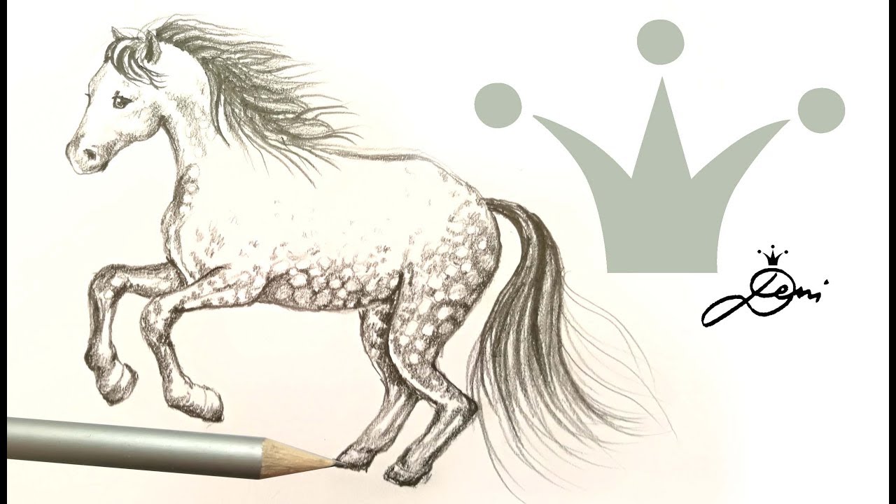 Andalusier Pferd ganz einfach mit Bleistift zeichnen 🐎 How to draw a Horse - graphite pencil