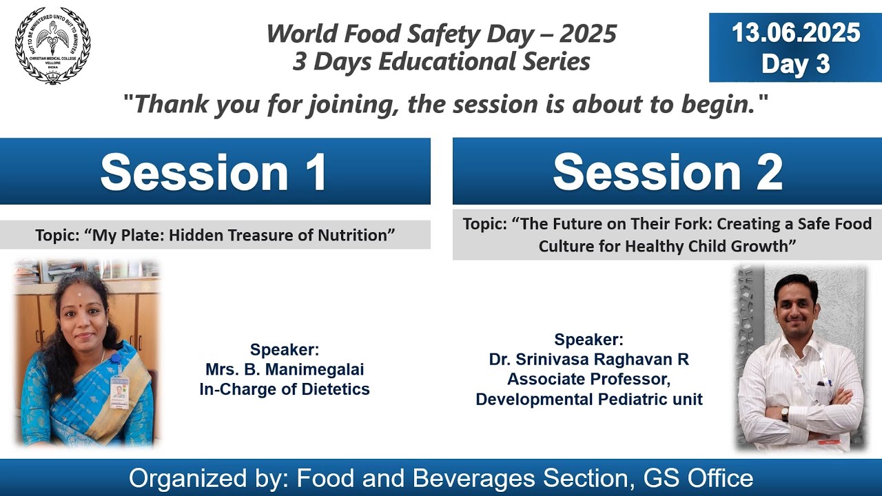 Safe Food Culture for Healthy Child Growth – Dr. Srinivasa Raghavan, Developmental Paediatrics