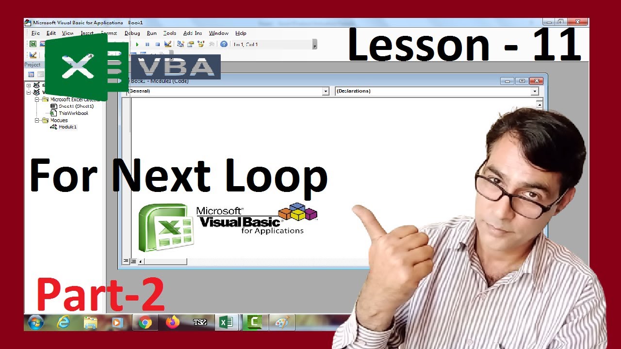 For Next Loop in Excel VBA part-2 | Excel VBA Lesson-11 | excel vba tutorial for beginners