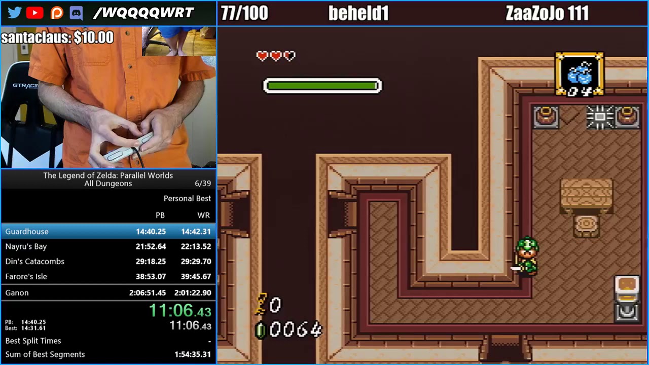 Parallel Worlds All Dungeons Speedrun - 1:59:30 (stream archive)