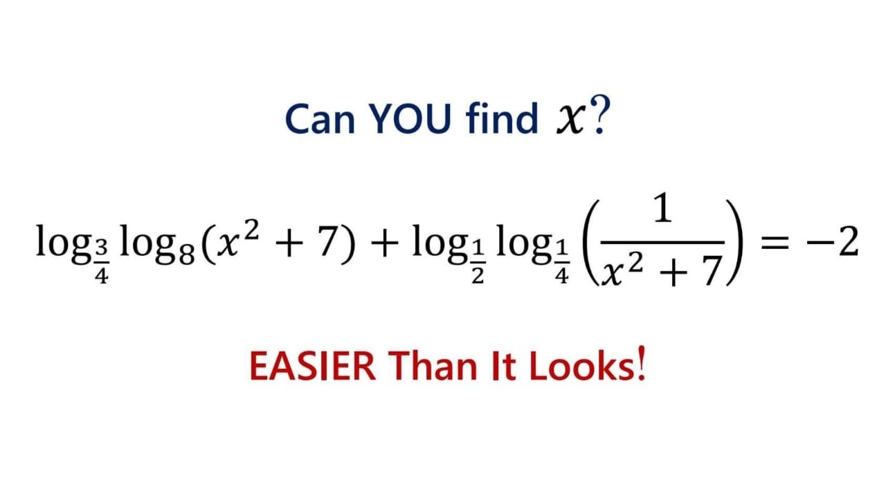 Сможете ли вы решить это вложенное логарифмическое уравнение с дробными основаниями?