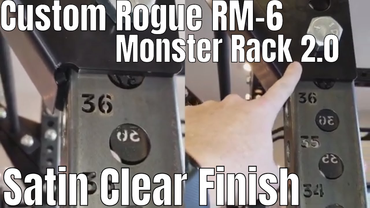 Custom Satin Finish Rogue Monster Rack 2 0 w/ monolift, flying pull-up bar, safety straps and more