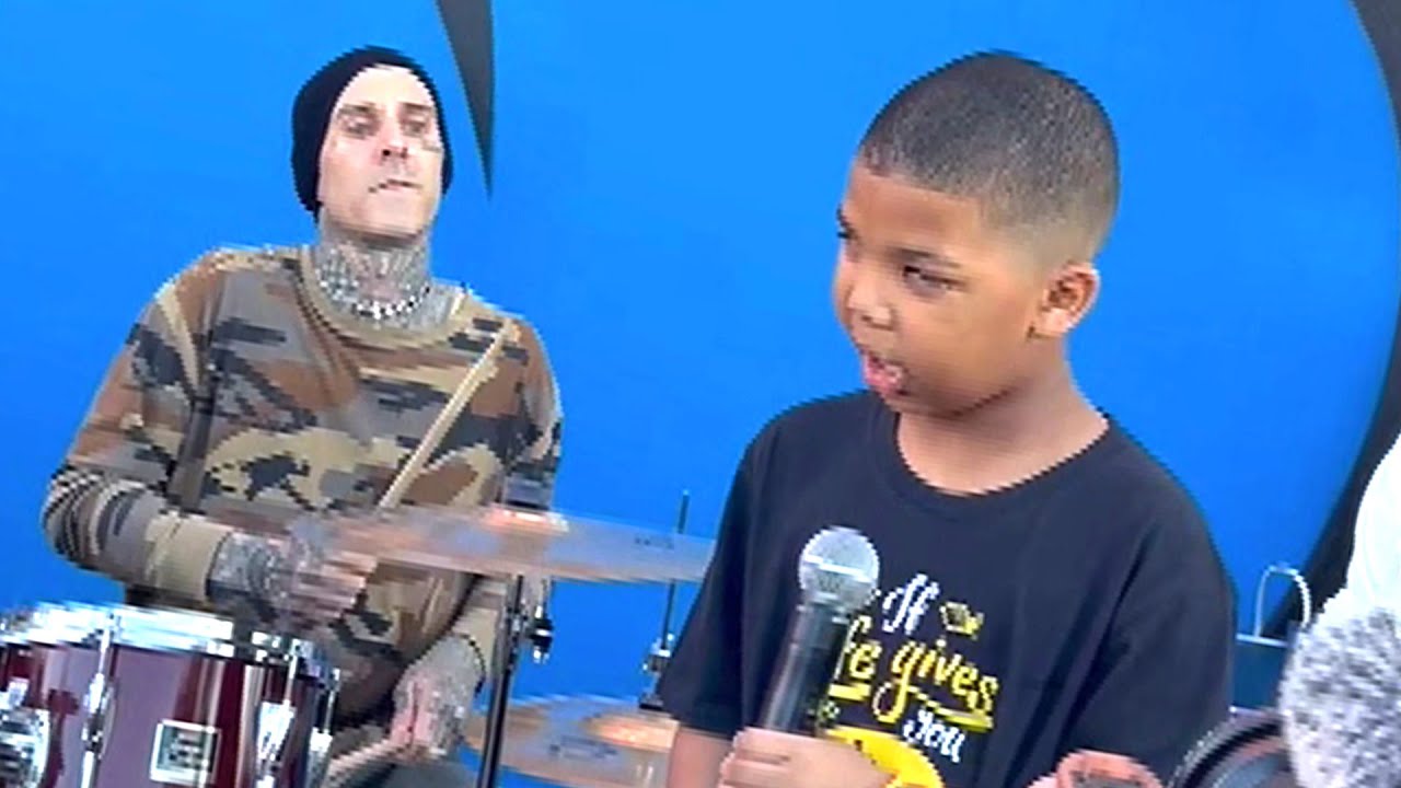 Travis Barker SURPRISES 9-Year-Old Blind Drummer at Lemonade Stand