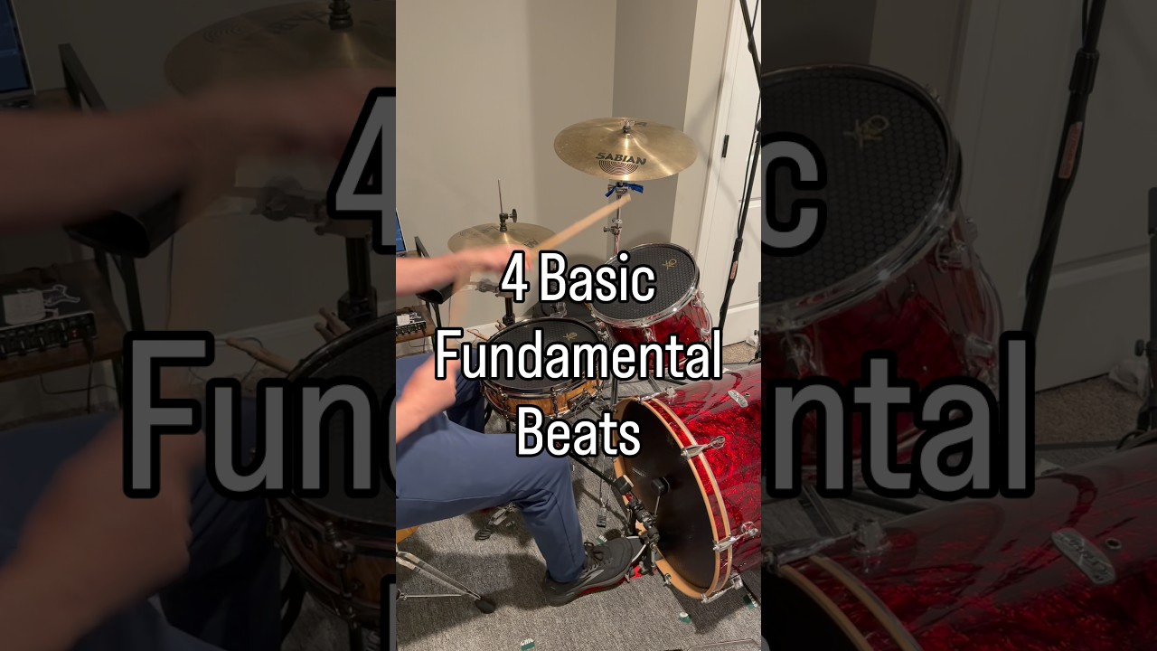 Learn Basic Fundamental Drum Beats | 4 Ideas #drumtutorial #drumnotation #drumbeats #drumlessons